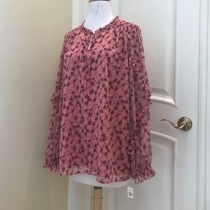 NWT Talbots woven rose color top